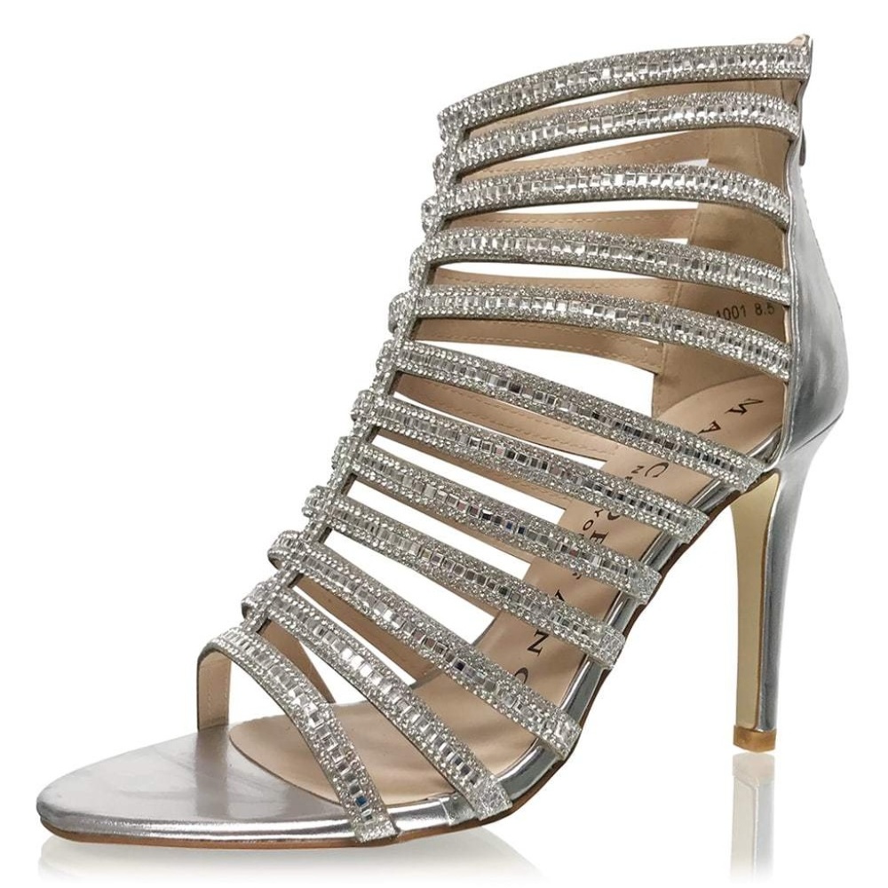 Marc Defang Women Sandals Heels clear crystals